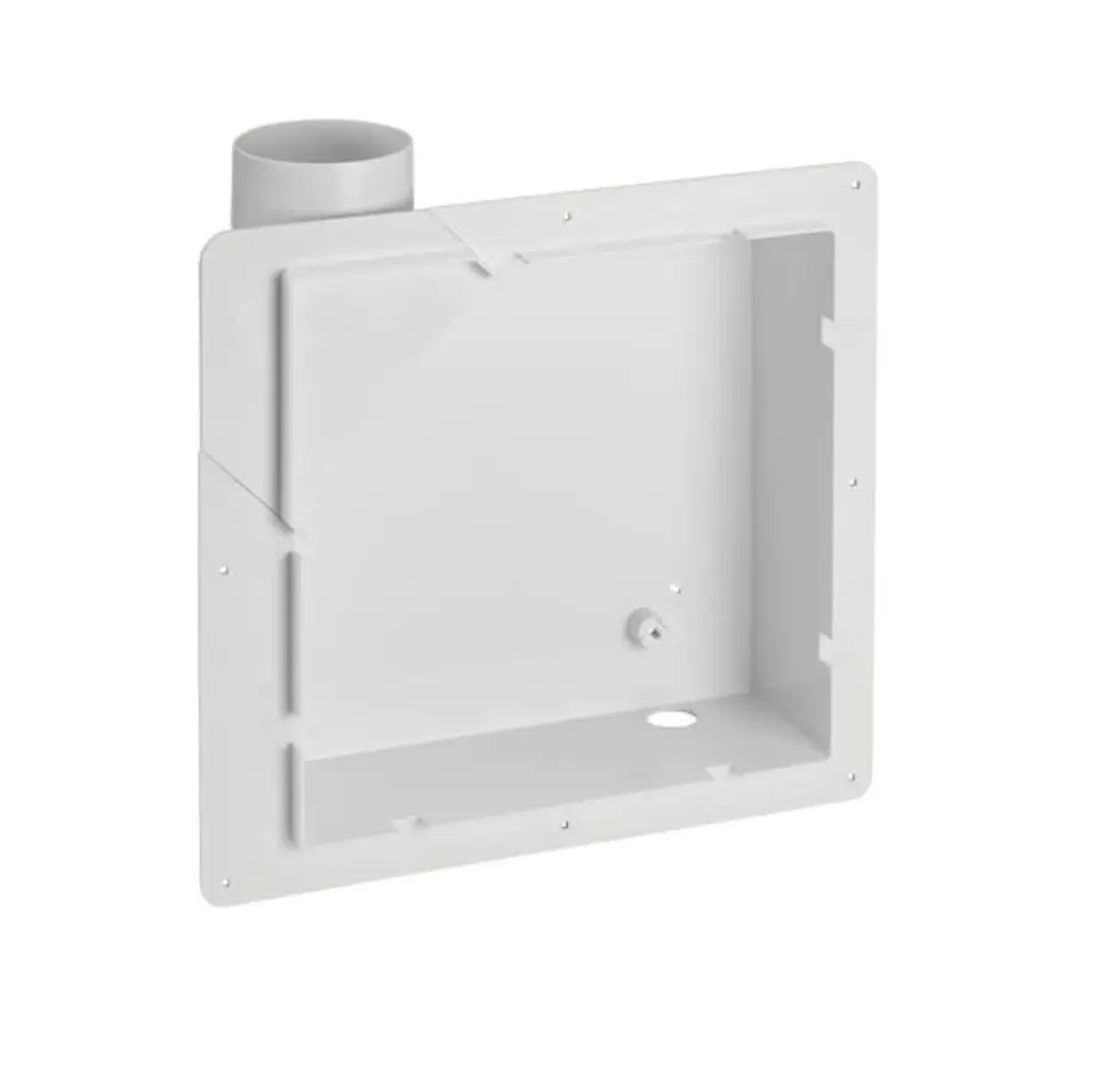 STIEBEL ELTRON Unterputz-Gehäuse LA 100 G-U aus Kunststoff, weiße Aufnahmebox mit Rohranschluss oben links.